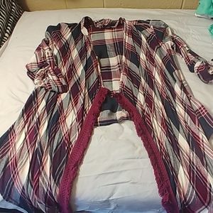 onetheland Plaid Cardigan